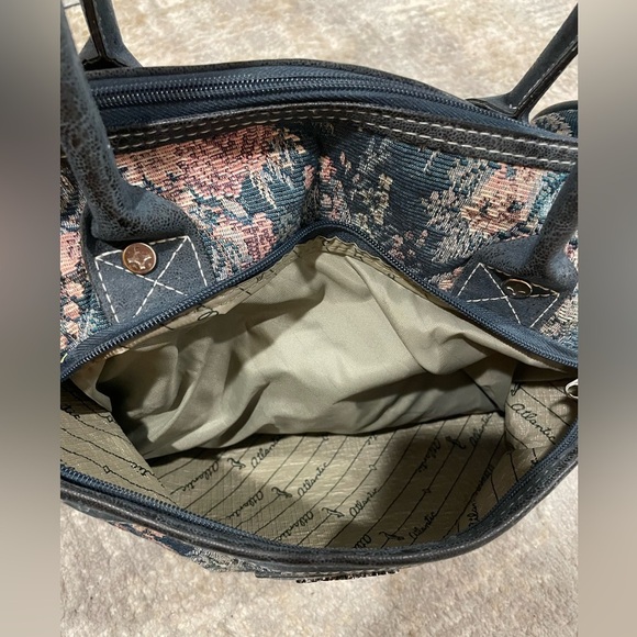 Vintage Atlantic Luggage 14" Tapestry Weekend Floral Bag Travel Mrs.Doubtfure - Picture 6 of 12